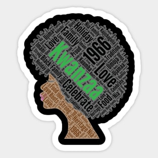 Kwanzaa Natural Hair Afro Sticker